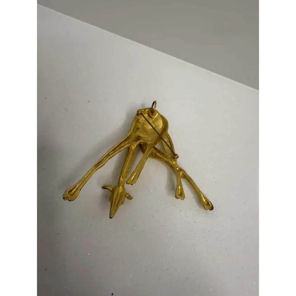 Vintage Giraffe Brooch Pendant Gold 3.5” Rare Safari Ms. Frizzle Teacher